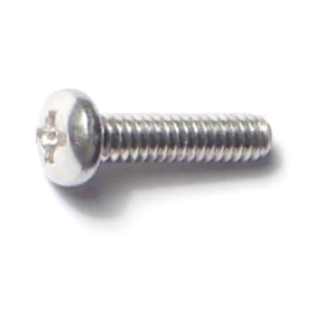 Midwest Fastener #4-40 x 1/2 in Phillips Pan Machine Screw, Plain 18-8 Stainless Steel, 30 PK 68302